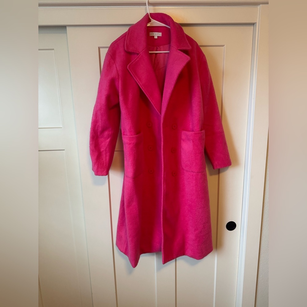 Ivy City Polly Coat in Hot Pink size Small
